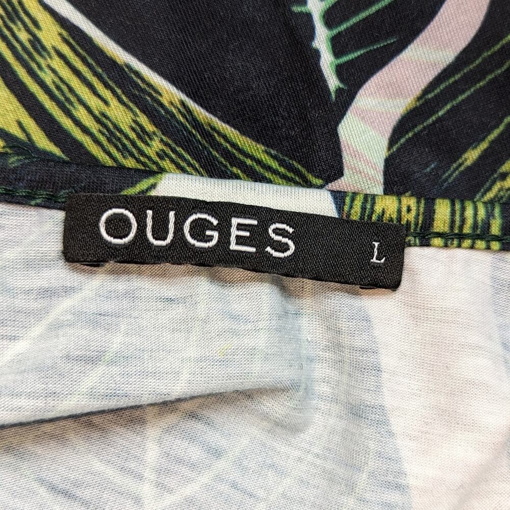 Ouges Green Tropical Leaf Patterned Faux Wrap Kne… - image 8